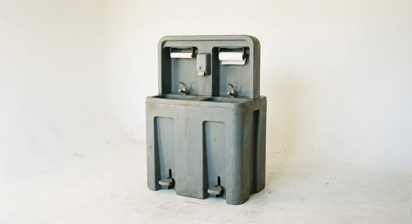 Portable hand wash station unit technical view in Bronx, NY