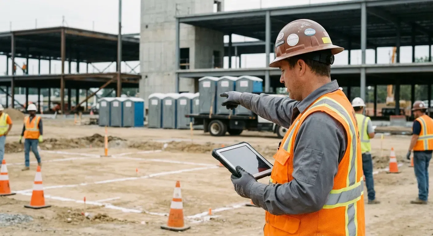 Construction site portable toilet placement planning in Bronx, NY