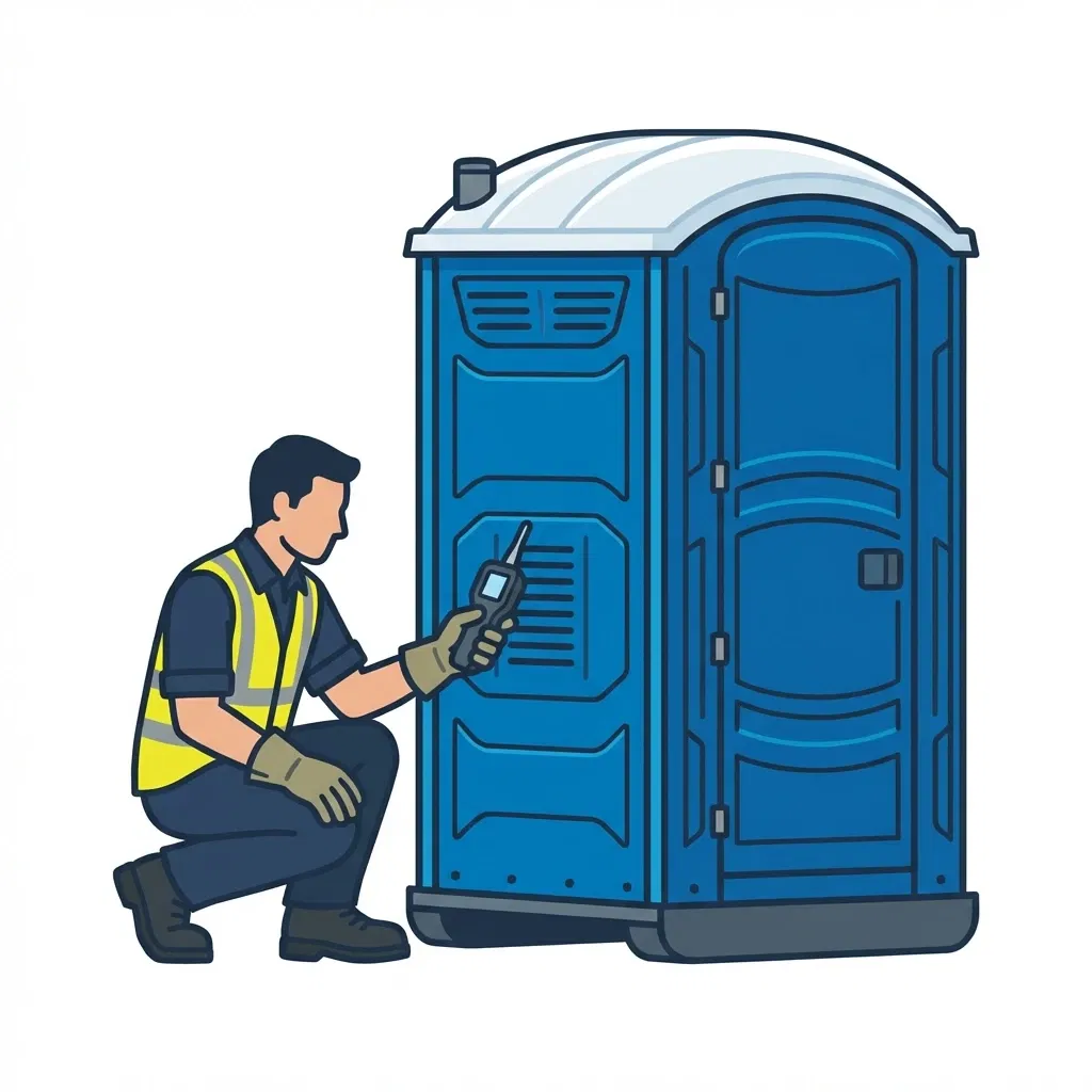Infographic detailing causes of portable toilet odors in Bronx, NY