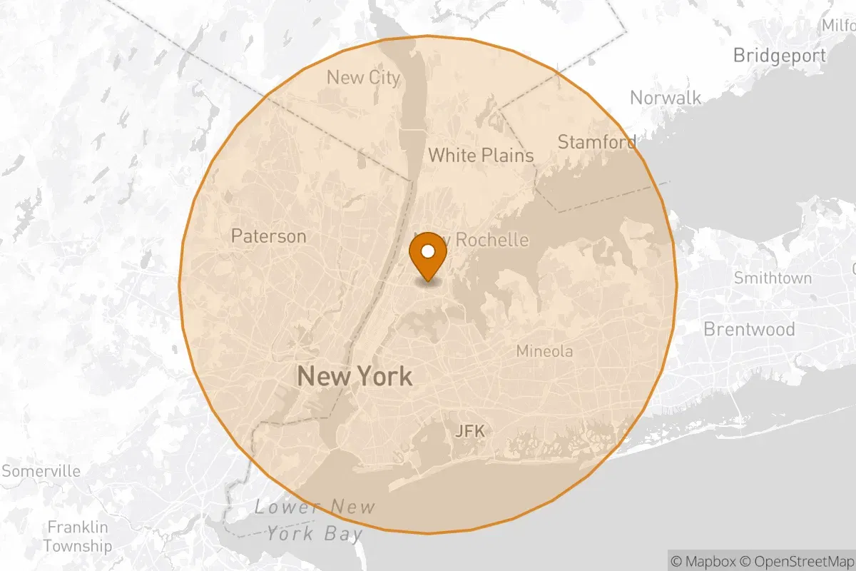 service area service area map in Bronx, NY